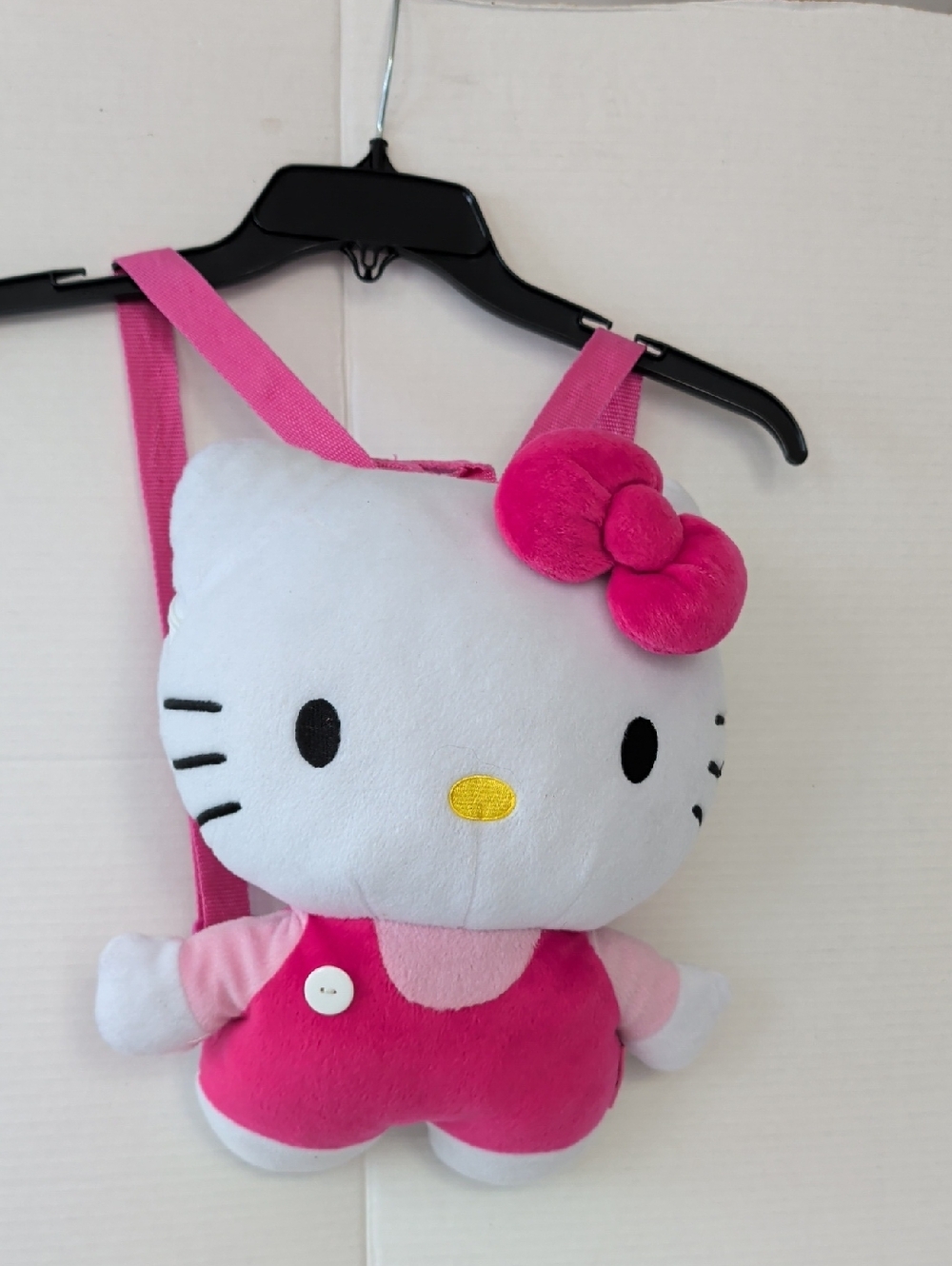 Hello Kitty Plush Character Backpack in White and Bright Pink Colorful